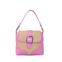 Leather hand bag with shoulder strap - RF25827
