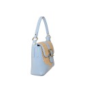 Borsa a mano in pelle e raffia con tracolla - RF25827