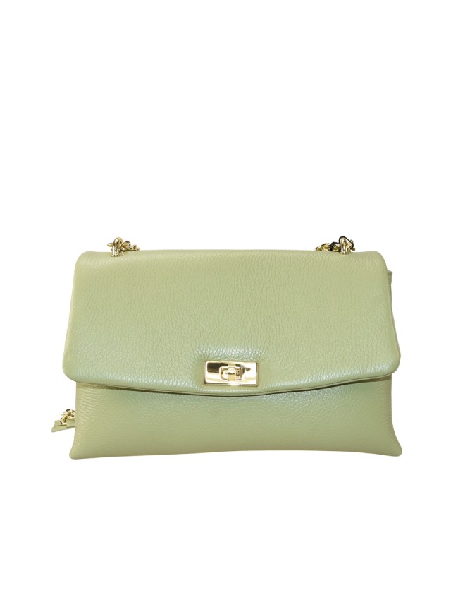 Leather shoulder bag with shoulder...