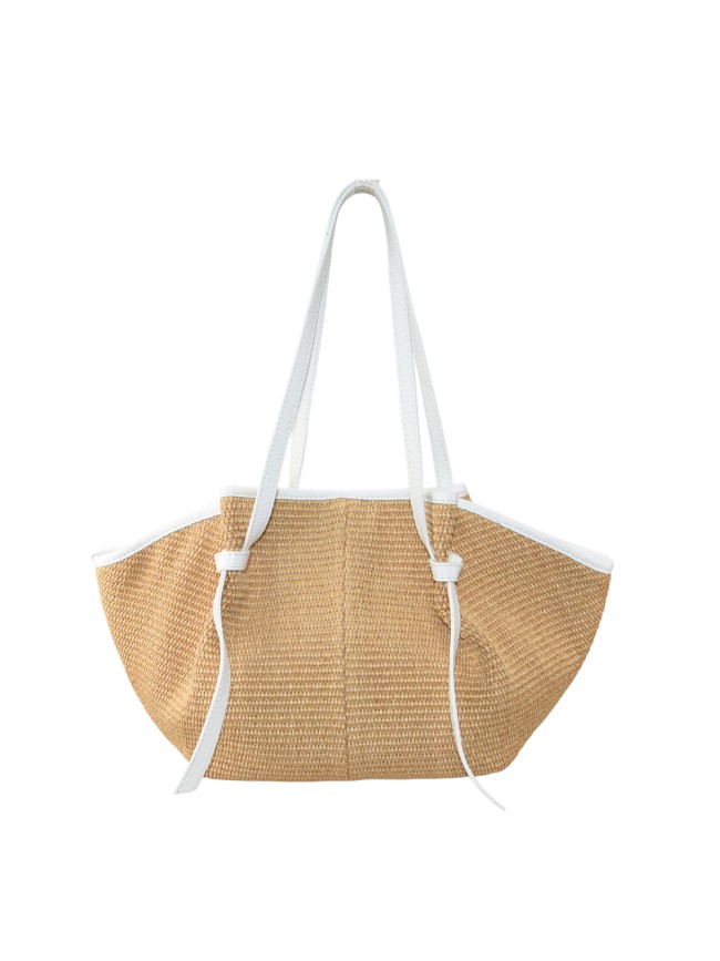 Leather & rafia bag - RF36839
