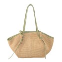 Leather & rafia bag - RF36839