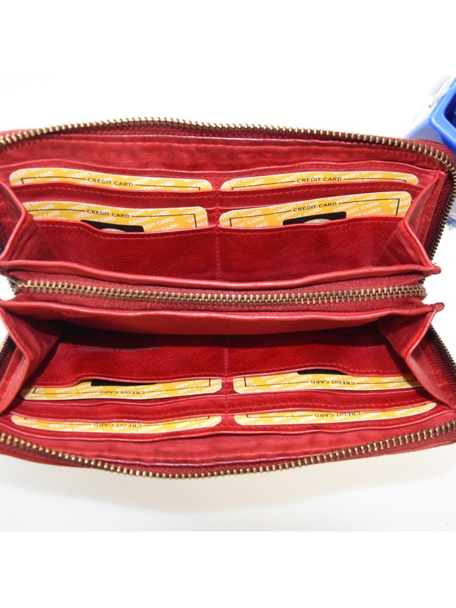 Woman washed woven leather wallet - 7706