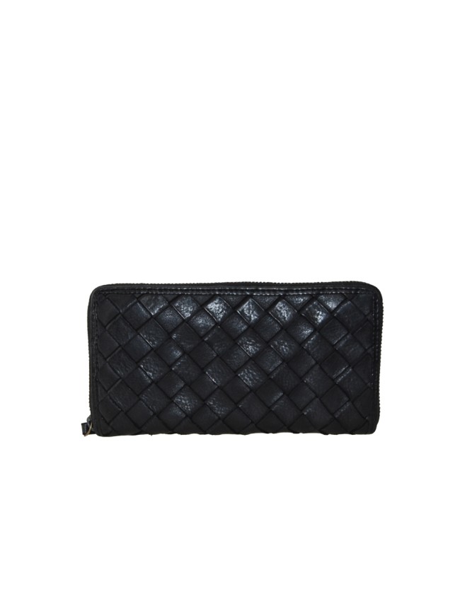 Woman washed woven leather wallet - 7706
