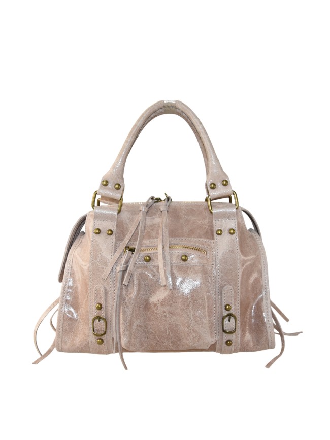 Borsa a mano in pelle con tracolla -...