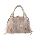 Leather hand bag with shoulder strap - BA36839