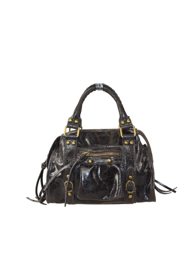 Borsa a mano in pelle con tracolla -...