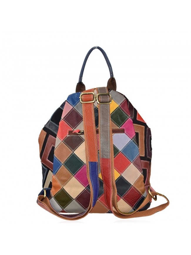 Leather back bag with patchwork - 1085 Leather back bag with patchwork - 1085
