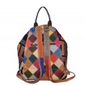 Leather back bag with patchwork - 1085