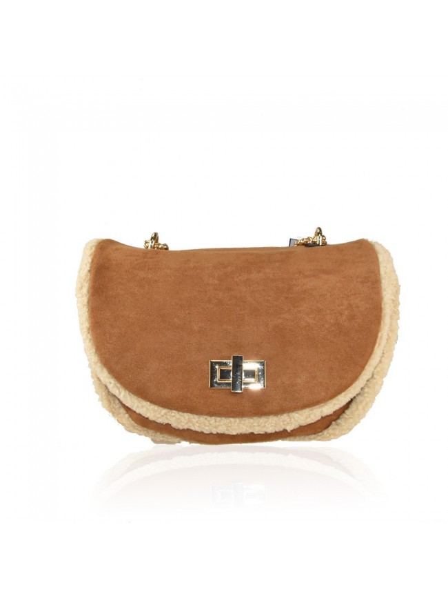 Synthetic leather bag with mutton effect - BO114