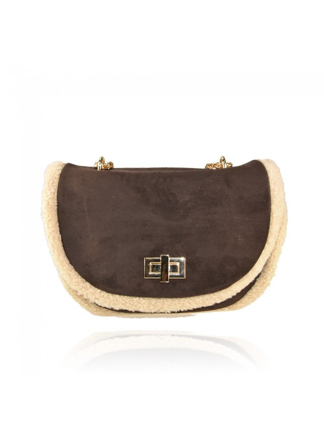 Synthetic leather bag with mutton...