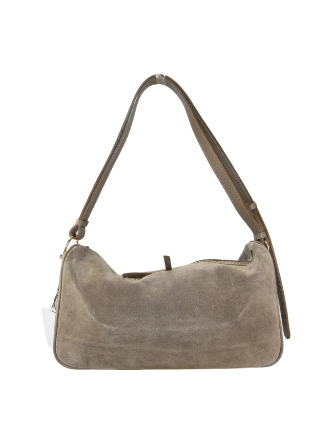 Borsa a spalla in pelle e camoscio...