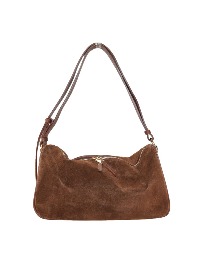 Borsa a spalla in pelle e camoscio...