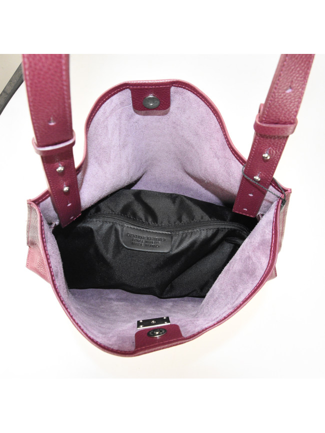 Leather shoulder bag with shoulder...