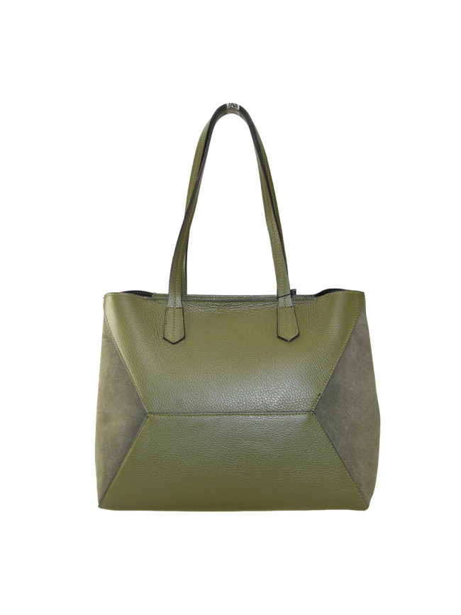 Leather shoulder bag with shoulder...