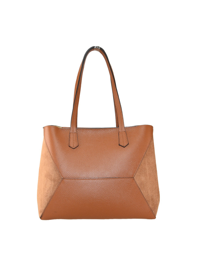Leather shoulder bag with shoulder...