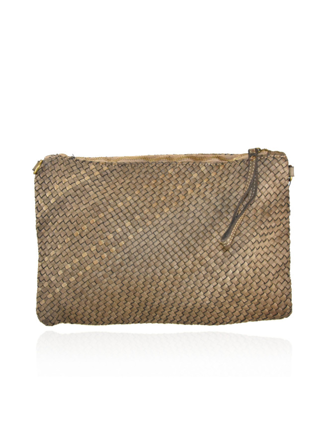 Woman washed leather pochette - AY35838
