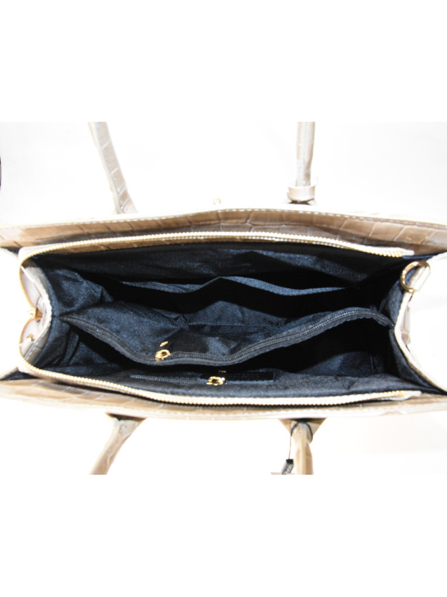 Stamp leather hand bag with shoulder...