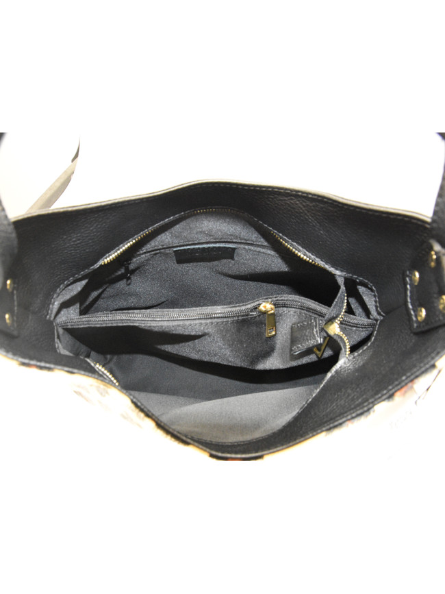 Borsa a spalla in pelle e pelliccia...