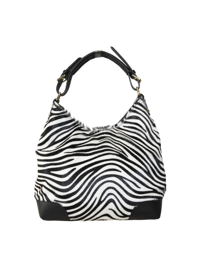 Fur leather shoulder bag with...