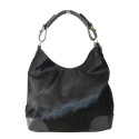 Fur leather shoulder bag with shoulder strap - AZ45850