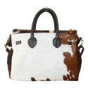 Fur leather hand bag with shoulder strap - CH65872