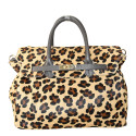 Fur leather hand bag with shoulder strap - CH65872