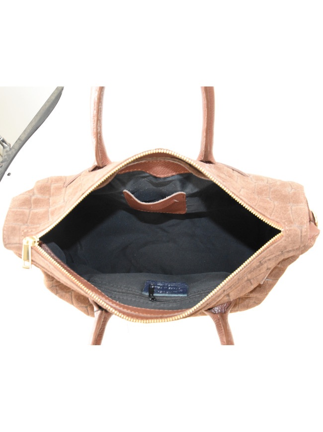 Stamp leather hand bag with shoulder...