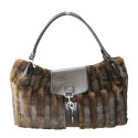 Borsa a spalla donna in ecopelliccia con tracolla - PH6511
