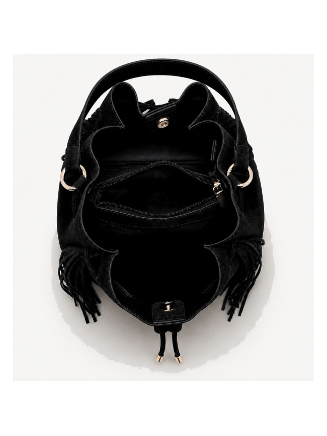 Shoulder eco-leather bag with fringes...