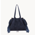 Borsa a spalla donna in ecopelle con frange a tracolla - 52156