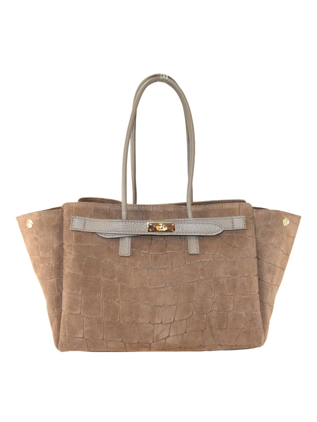 Stamp leather shoulder bag with...