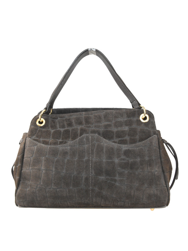 Stamp leather shoulder bag with...