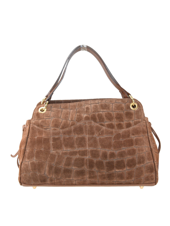 Stamp leather shoulder bag with...