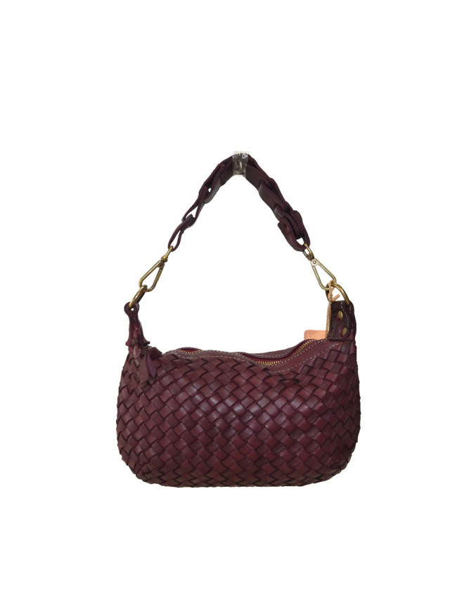 Woman washed woven leather bag - MT35858