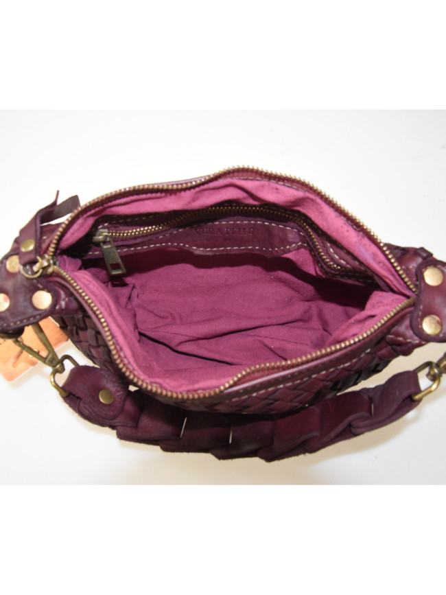 Woman washed woven leather bag - MT35858