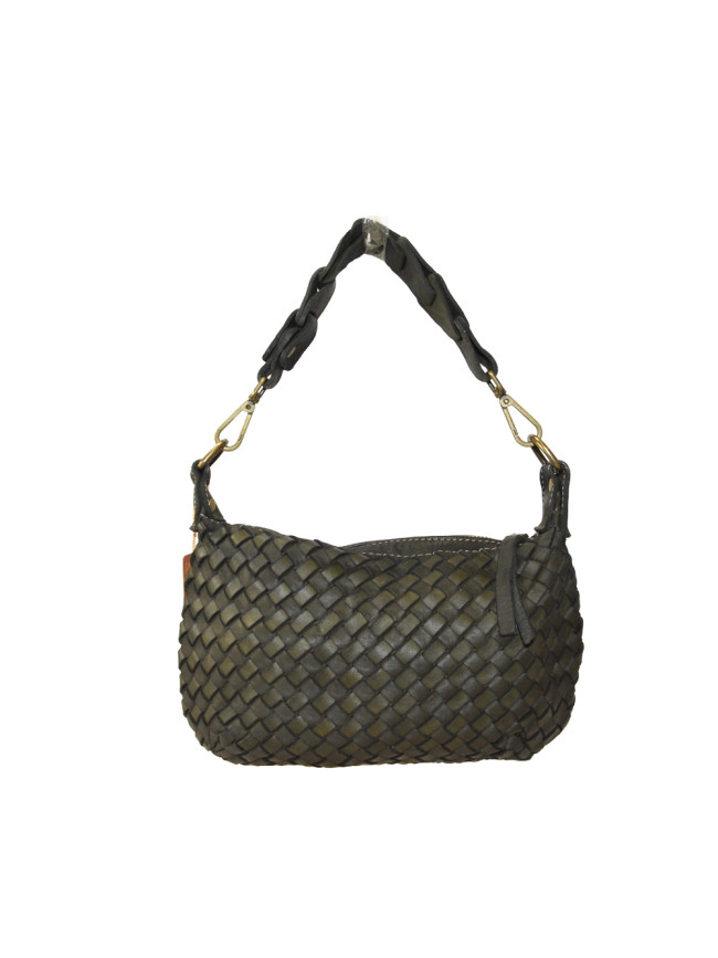 Woman washed woven leather bag - MT35858