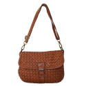 Woman washed woven leather bag - JU43847