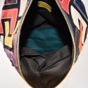 Leather back bag with patchwork - 1085