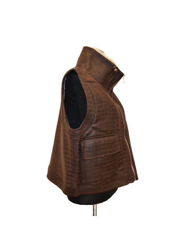 Synthetic doubleface fur gilet - GE313