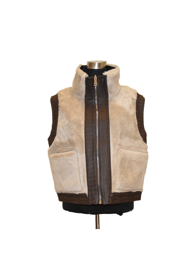 Synthetic doubleface fur gilet - GE313