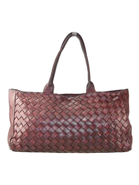 Woman washed woven leather...