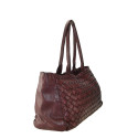 Woman washed woven leather bag - ST55861