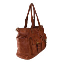Woman washed leather shoulder bag - UT58864