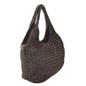 Woman washed woven leather bag - VD59865