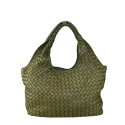 Woman washed woven leather bag - VD59865
