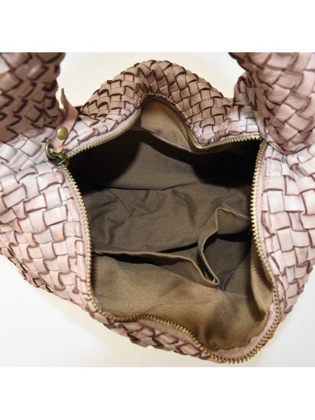 Woman washed woven leather bag - JH58864