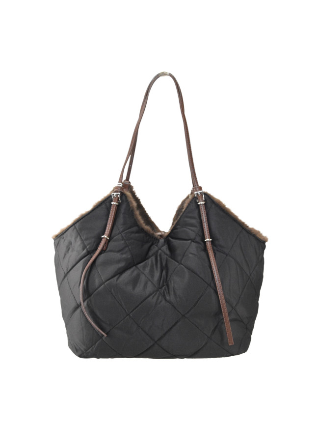 Woman textile quilted bag with...