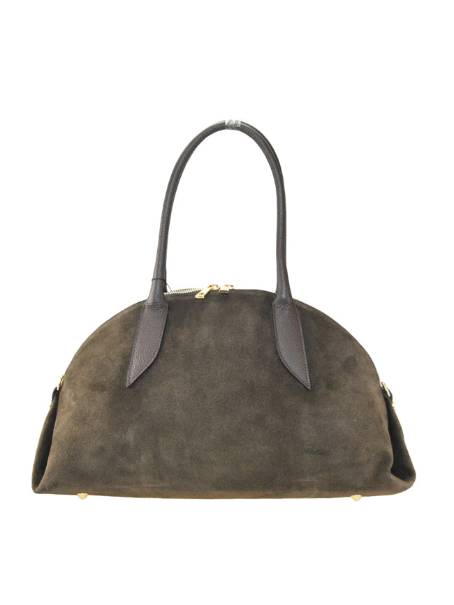 Leather shoulder bag with shoulder...