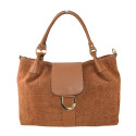 Stamp leather shoulder bag with shoulder strap - JV39843