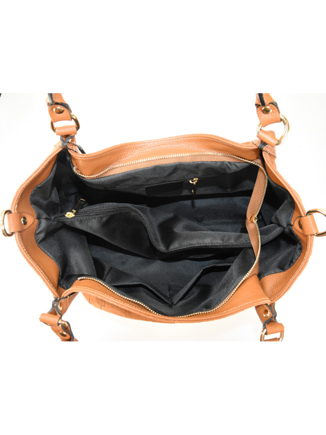 Stamp leather shoulder bag with...